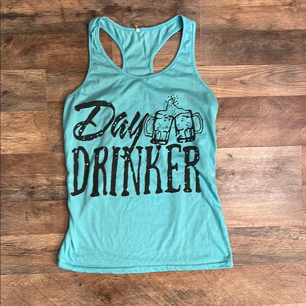 Teal 'Day Drinker' Graphic Tank Top